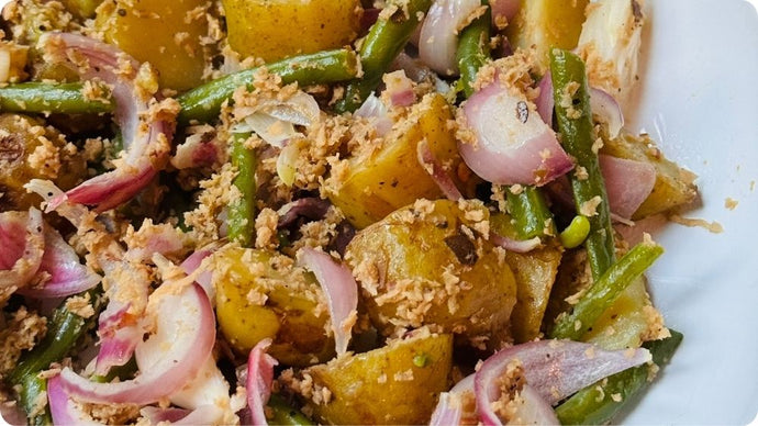 Baby Potato Salad with Green Coconut Sambol